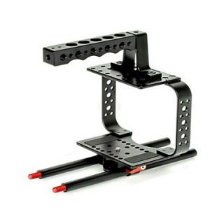 NEW Camera Cage with Top Handle Mounted Points DSLR Camera Cage Fits 15MM Rods for Video Camera 5D II III 7D 60D 550D