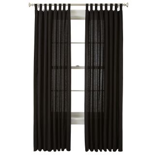 JCP Home Collection JCPenney Home Holden Tab Top Cotton Curtain Panel, Black
