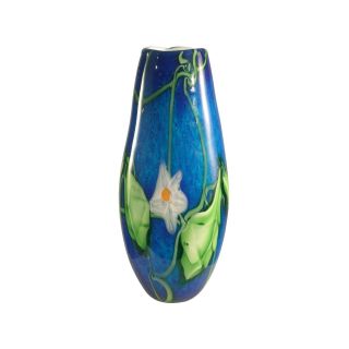 Dale Tiffany Flower Leaf Art Glass Vase