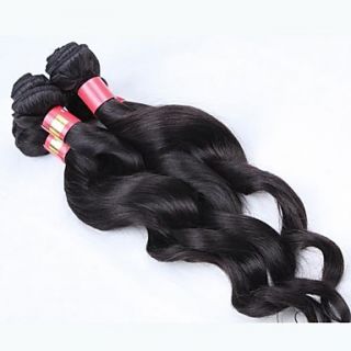 4A 28 Inch Hair Extensions Natural Black Loose Wave Curly Chinese Virgin Hair Weave Bundles 62G/Piece (2.10OZ/Piece)