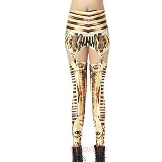Elonbo Golden Egypt Characters Style Digital Painting Tight Women Clip Leggings
