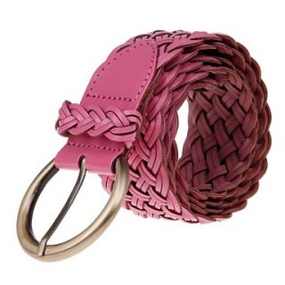 Womens Weave Style Stylish PU Leather Belt W/ Zinc Alloy Buckle (Assorted Colors)
