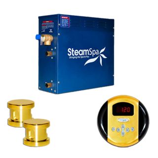 SteamSpa OA1200GD Oasis 12kw Steam Generator Package in Polished Brass