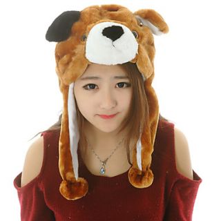 Unisex Endearing Brown Dog Warm Fuzzy Kigurumi Aminal Beanie