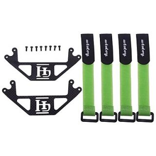 DJI Phantom 3K Carbon Double Battery Clevis / Support Plate / Board w/ 4 pcs Battery Straps