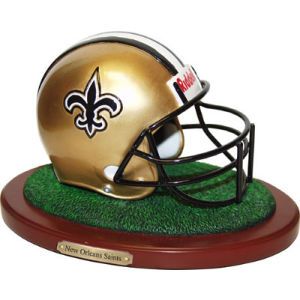 New Orleans Saints Replica Helmet with Wood Base