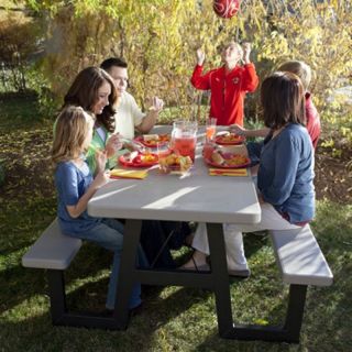 Lifetime Products 6 ft. W Frame Folding Picnic Table Multicolor   60030
