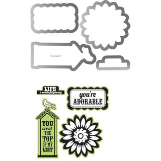 Sizzix Framelits Dies 4/pkg With Clear Stamps By Echo Park this and That; Graceful