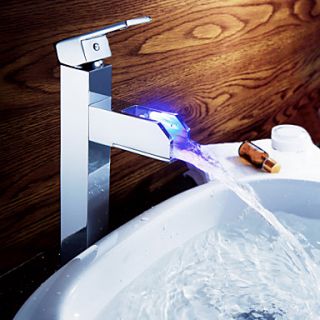 Sprinkle by Lightinthebox   Color Changing LED Waterall Bathroom Sink Faucet (Tall)