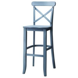 Barstool: French Country X Back Bar Stool   Teal