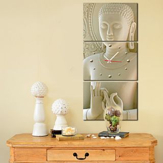 Modern Style Buddha Wall Clock in Canvas 3pcs K174