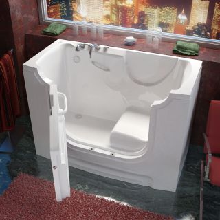 Meditub 3060WCALWS 30x60 Left Drain White Soaking Wheelchair Accessible WalkIn Bathtub
