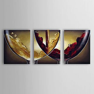 Hand painted Oil Painting Abstract Wine Oversized Landscape Set of 3