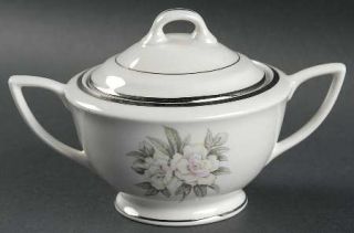 Royal Jackson Heirloom Sugar Bowl & Lid, Fine China Dinnerware   White Flowers W