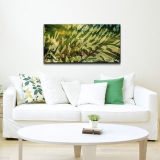 Alexis Bueno Greens Oversized Canvas Wall Art (Over sizeSubject: AbstractImage dimensions: 20 inches high x 40 inches wideOuter dimensions: 20 inches high x 40 inches wide x 1.5 inches deep )