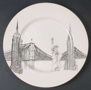 Royal Stafford City Scenes Dinner Plate, Fine China Dinnerware   Black City Scen