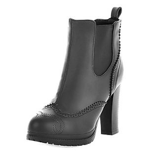 Leatherette Chunky Heel Boots With Hollow out Casual / Office Shoes