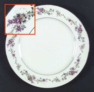 Ranmaru Limoge Dinner Plate, Fine China Dinnerware   Floral Garland, Gra Y Scrol