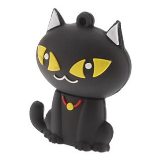 8G Cute Cat USB Flash Drive Black/White