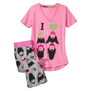 Duck Dynasty Juniors 2 Pc Pajama Set   Pink Print S