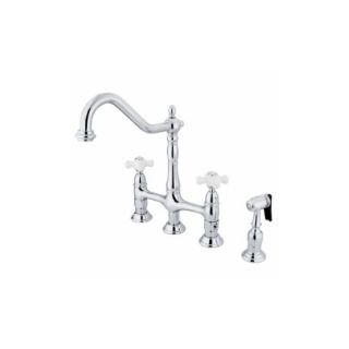 Elements of Design ES1273PXBS New Orleans Two Handle Kitchen Faucet With Spray