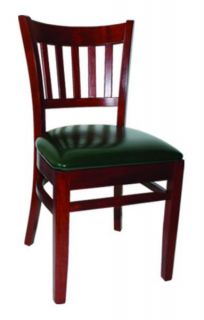 Vitro Woodland Series Chair, Slat Back, Upholstered Seat, Wood Frame