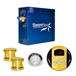 SteamSpa IN1200GD Indulgence 12kw Steam Generator Package in Polished Brass