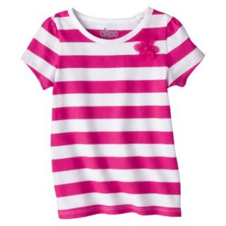 Circo Infant Toddler Girls Short Sleeve Striped Tee   So Pink 3T