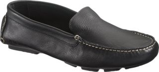 Mens Hush Puppies Monaco Slip On MT   Black Leather Moc Toe Shoes