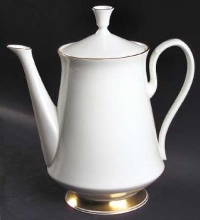 Oxford (Div of Lenox) Andover Coffee Pot & Lid, Fine China Dinnerware   White,Go