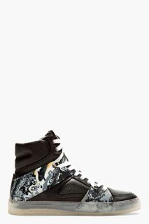Mcq Alexander Mcqueen Leather And Rubber Marbled High_top Sneakers