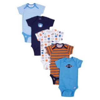 Gerber Onesies Newborn Boys 5 Pack Onesies   Blue/Orange 3 6 M