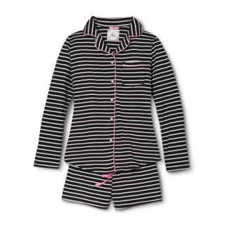PJ Couture Pajama Set   Black Stripe M