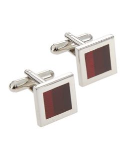 Tri tonal Square Cuff Links, Red