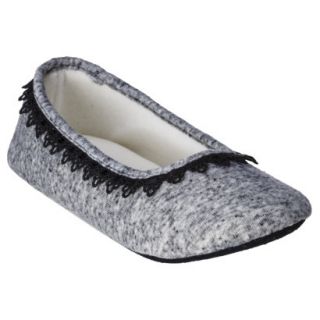 Xhilaration Womens Crochet Trim Ballet Slipper   Iron Grey L