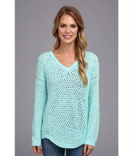 Calvin Klein L/S V Neck Sweater Womens Long Sleeve Pullover (Blue)