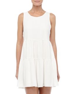 Full Skirt Tiered Dress, White