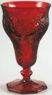 McKee Rock Crystal Red Low Water Goblet   Red, Depression Glass