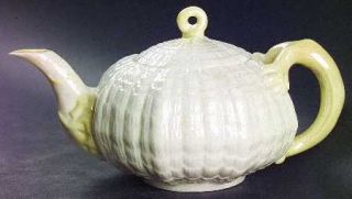 Belleek Pottery (Ireland) Tridacna Yellow Mini Teapot & Lid, Fine China Dinnerwa