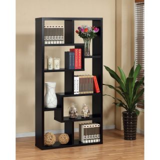 Enitial Lab Verena Contoured Leveled Display Cabinet/ Bookcase   Black   27090BK