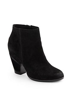 Kiana Distressed Suede Ankle Boots   Black