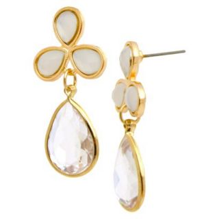 Dangle Earrings   Gold/White