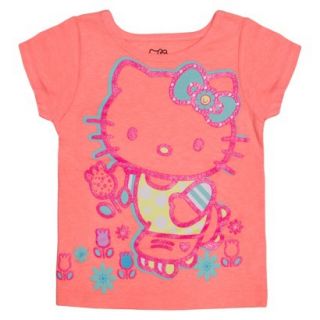 Hello Kitty Infant Toddler Girls Short Sleeve Tee   Apricot Orange 3T