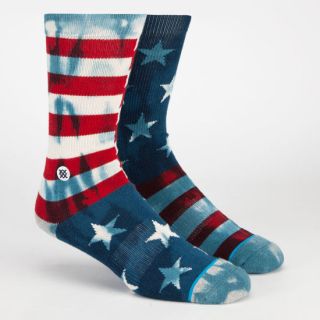 Mix & Match Banner Mens Crew Socks Red/Blue One Size For Men 237596371