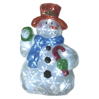 Battery Operated White LED Snowman Lawn Decoration