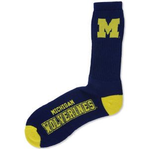 Michigan Wolverines For Bare Feet Deuce Crew 504 Socks