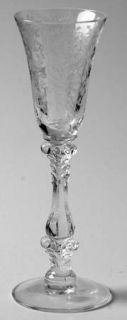 Cambridge Wildflower Clear Cordial Glass   Stem #3121, Clear,  Etched,No Gold Tr