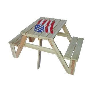 Kids Picnic Table   American Flag Multicolor   MM20331