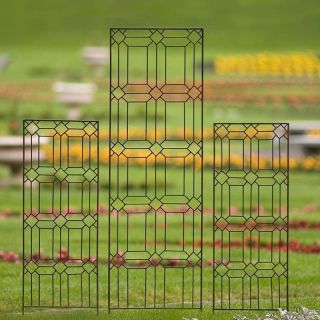 Diamond 4 ft. or 6 ft. Iron Trellis Multicolor   GAR257, Small Set of Two   19W