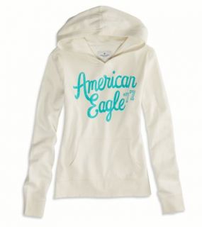 Cream AEO Factory Hooded Pop Over, Womens XS